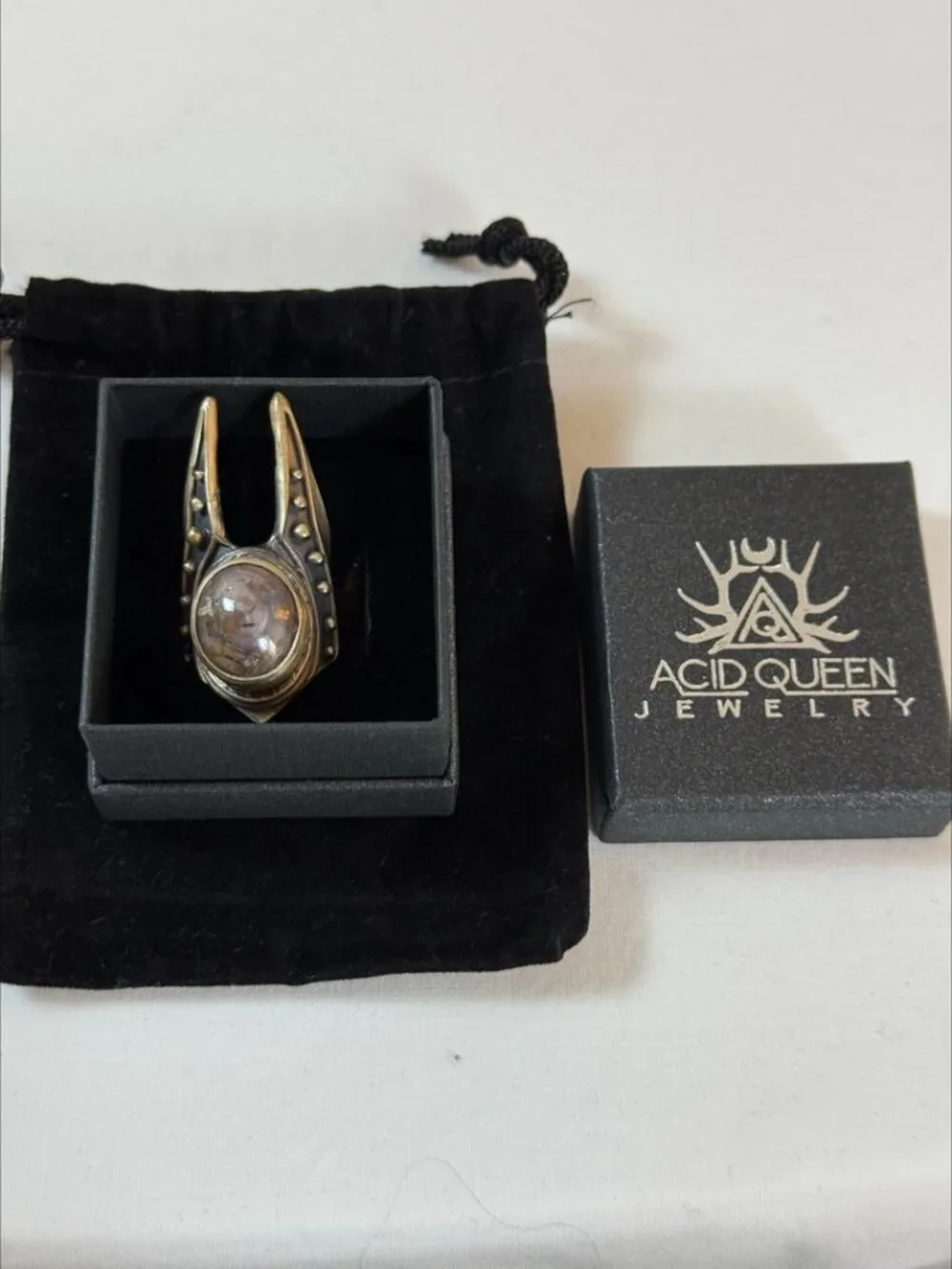 Acid Queen OOAK WarMaster Ring Ruby Sterling Silver Size 5.75 - Picture 2 of 15
